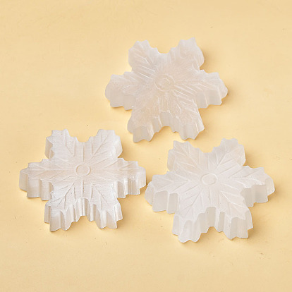 Gesso Christmas Snowflake Carved Figurines, for Home Desktop Decoration