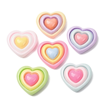 Opaque Resin Cabochons, Layered Heart
