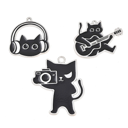 Подвески из эмали и сплава, подвески в форме кошки
