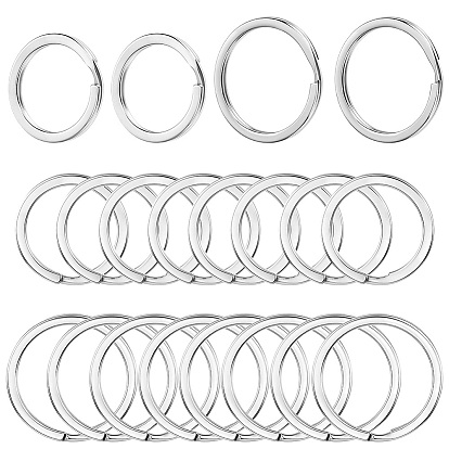 40 шт. 2 стили 304 разрезные брелоки из нержавеющей стали, с ключевыми застежками