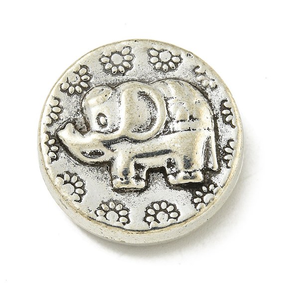 Сплавочные овальные бусины тибетского стиля , без кадмия и без свинца, античное серебро, слон