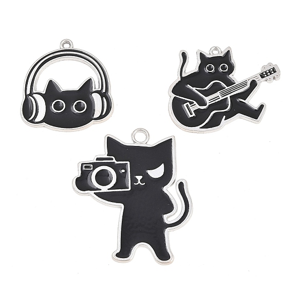 Подвески из эмали и сплава, подвески в форме кошки
