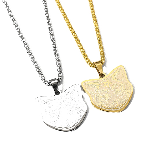 Ожерелья из нержавеющей стали с подвеской в форме звезды и кошки