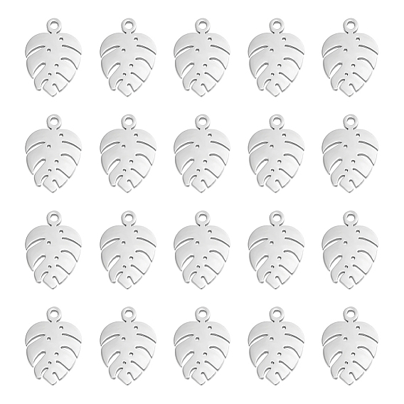 304 прелести нержавеющей стали, подвески из тропических листьев, лист монстры