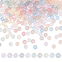 490Pcs 10 Colors Crackle Glass Beads, Dyed & Heated, Rondelle