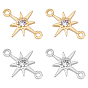 20шт. 2 цвета латунный цоколь кубический цирконий соединительные подвески, долговечный, звезда