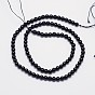 Tourmaline noire naturelle rangées de perles rondes, AA grade