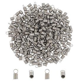 Unicraftale 304 Stainless Steel Terminators, Coil Cord Ends