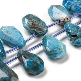 Natural Apatite Beads Strands, Faceted, Teardrop, Top Drilled