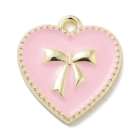 Стойки обшивки сплава эмали подвески, без свинца, без кадмии и без никеля, сердце с шармом бантом