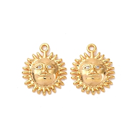 Латунные микро проложить кубического циркония подвески, солнце, долговечный, без никеля 