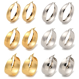 202 Stainless Steel Hoop Earring, with 304 Stainless Steel Pins for Women