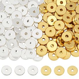 200 шт. 2 цвета латунных дистанционных бусин, плоско-круглые