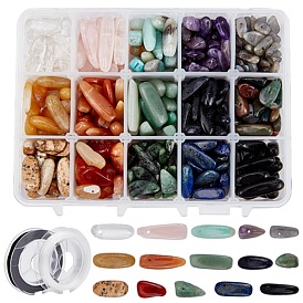 Nbeads bricolage kits de fabrication de bracelets extensibles, y compris les perles de pierres précieuses naturelles et synthétiques et le fil de perles de cristal élastique