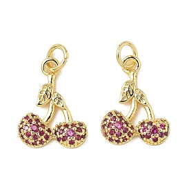 Латунные микро проложить кубического циркония подвески, черри прелести, ионное покрытие (ip), долговечный, без свинца и без кадмия, с целью перехода в кольце