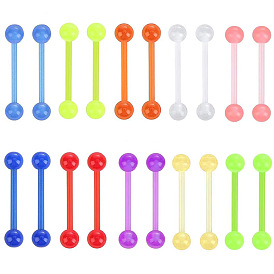 Светящийся акрил 15 калибровочные кольца для языка, прямая штанга, украшения для пирсинга языка