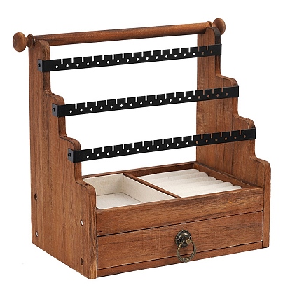 Wood Step Display Stands, with Metal, Jewelry Display Rack