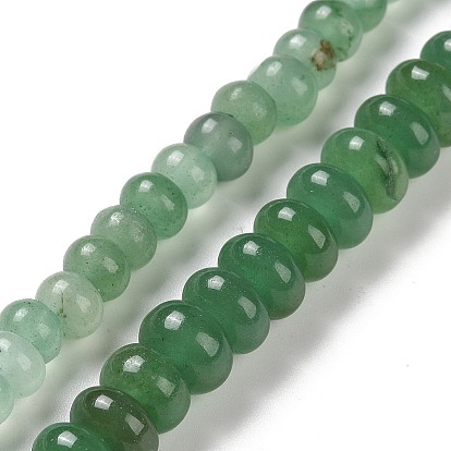 Natural Green Aventurine Beads Strands, Grade AB, Rondelle