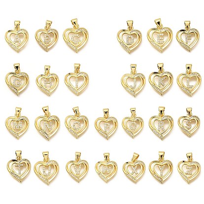 Стойка металлическая латунная микропрофилированная кубическая циркония подвески, долговечный, без свинца и без кадмия, реальный 18 k позолоченный, сердце с подвесками в виде букв