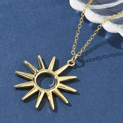 Латунные полые солнечные подвески ожерелья для женщин