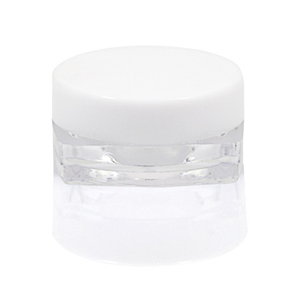Transparent Plastic Empty Portable Facial Cream Jar, Tiny Makeup Sample Containers, with Screw Lid, Square