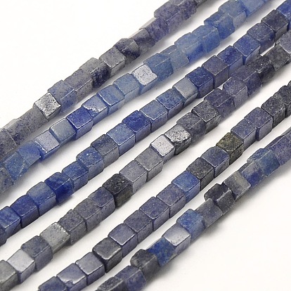 Natural Kyanite/Cyanite/Disthene Bead Strands, Cube, 4x4x4mm, Hole: 1mm, about 94~100pcs/strand, 15.7 inch
