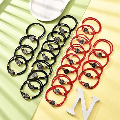 Созвездие нейлоновые шнуры многорядные браслеты, двойная цепочка ювелирные изделия для женщин и мужчин, с золотой латунной фурнитурой и эмалевым шармом