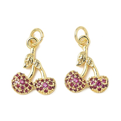 Латунные микро проложить кубического циркония подвески, черри прелести, ионное покрытие (ip), долговечный, без свинца и без кадмия, с целью перехода в кольце