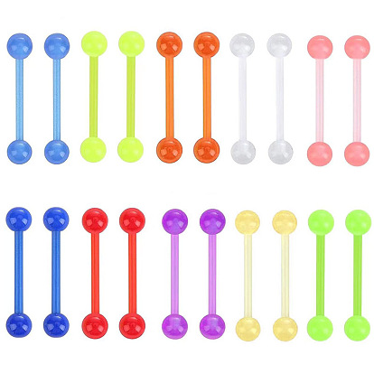 Светящийся акрил 15 калибровочные кольца для языка, прямая штанга, украшения для пирсинга языка