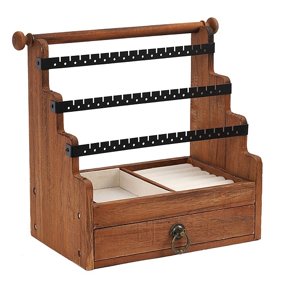 Wood Step Display Stands, with Metal, Jewelry Display Rack