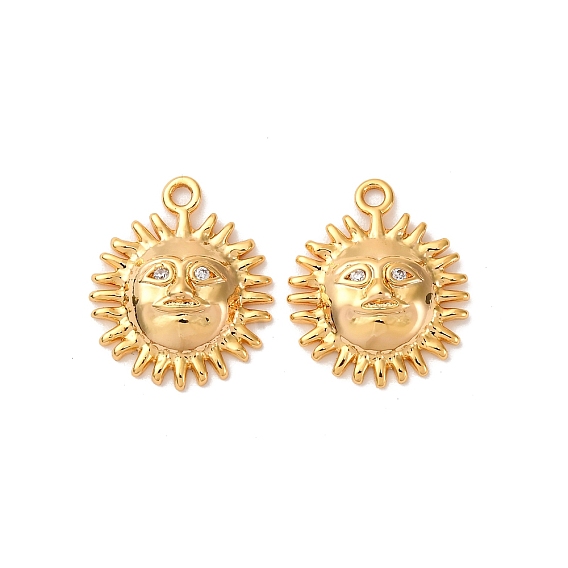 Латунные микро проложить кубического циркония подвески, солнце, долговечный, без никеля 
