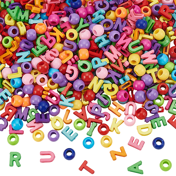 80g непрозрачные акриловые бусины, рондель, с 90г непрозрачных смоляных шариков, письмо амулеты