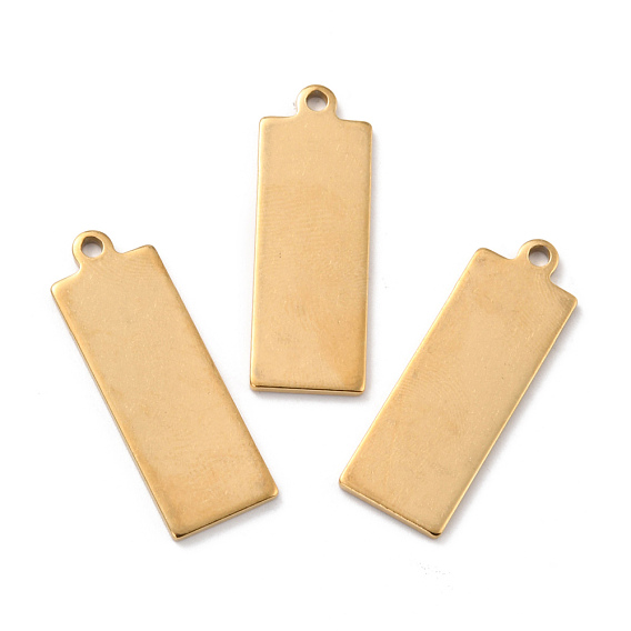 Ионное покрытие (ip) 201 кулон из нержавеющей стали, прямоугольные