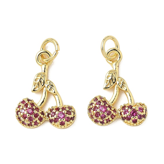 Латунные микро проложить кубического циркония подвески, черри прелести, ионное покрытие (ip), долговечный, без свинца и без кадмия, с целью перехода в кольце