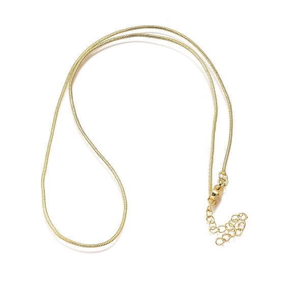 1мм латунные круглые ожерелья-змейки, без свинца и без кадмия, долговечный, стойки покрытие