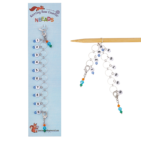 Биконусное стекло и акриловое числовое вязание из бисера встречных цепочек, с латунным кольцом