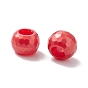 Opaque Plastic Pearlized Beads, Faceted, Rondelle