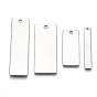 201 Stainless Steel Pendants, Stamping Blank Tag, Rectangle