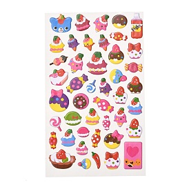 3D Cartoon PVC Bubble Stickers, for Diary, Notebooks