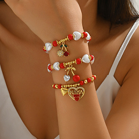 Браслеты с подвесками из латуни и микропаве из кубического циркония на день матери, браслеты из искусственного жемчуга для женщин