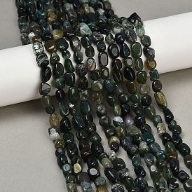 Природные моховой агат бисер нитей, самородки, упавший камень