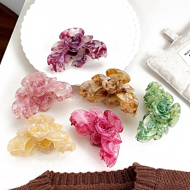 Заколки для волос в форме когтей из ацетата целлюлозы, аксессуары для волос для женщин и девочек, цветок