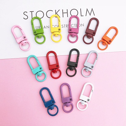 Baking Paint Alloy Swivel Clasps, Swivel Snap Hook, with Iron Findings