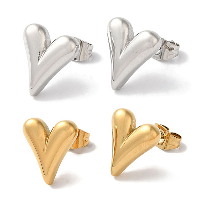 Ионное покрытие сердца (ip) 304 серьги-гвоздики из нержавеющей стали для женщин