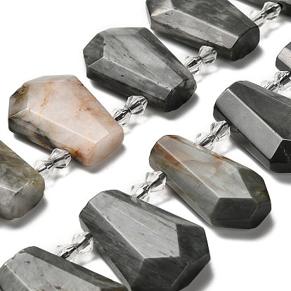 Натуральный орлиный глаз бусы, со стеклянными бусинами, граненые, слеза, Топ пробуренной