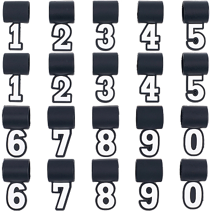 20шт. 10 стили силиконовых подвесок, числовые прелести