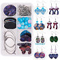 SUNNYCLUE DIY Earring Making, with Cellulose Acetate(Resin) Pendants, Acrylic Imitation Gemstone Beads and Brass Earring Hooks
