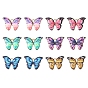 12 шт 6 цвета подвески из сплава с принтом, подвески с эмалевыми бабочками, золотой свет