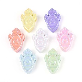 Непрозрачные акриловые бусины с УФ-покрытием, радужный, ракета