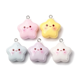 Непрозрачные подвески смолы, звезды прелести, с железной платиной петлей